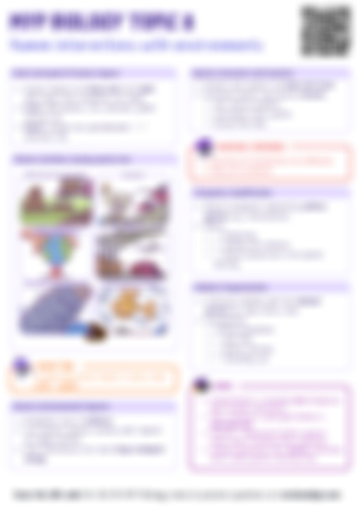 MYP Biology Human interactions with environments Cheatsheet — PDF cheatsheet preview